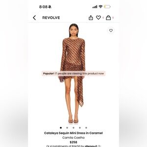 NWT Revolve brown sparkly dress